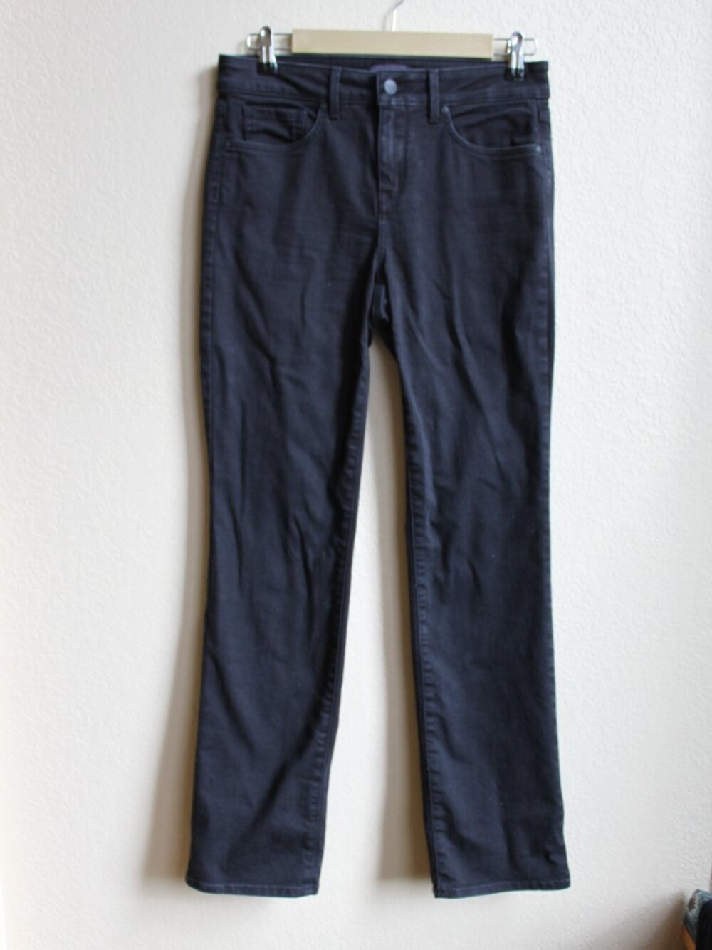 NYDJ Women's Black Marylin Jeans Heavy Denim Stretch Straight Leg Size 4